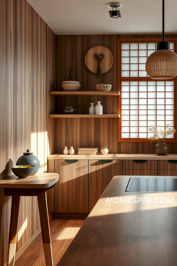 Traditional Japanese Decor with Wooden Elements Traditional Japanese Decor with Wooden Elements