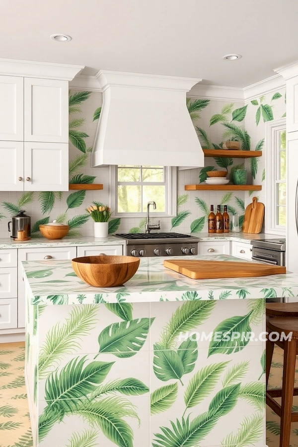 Tropical Countertop Tiles in Surf Themed Kitchen Tropical Countertop Tiles in Surf Themed Kitchen