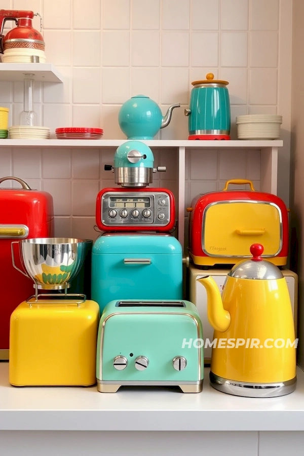Turquoise and Red Retro Appliance Display Turquoise and Red Retro Appliance Display