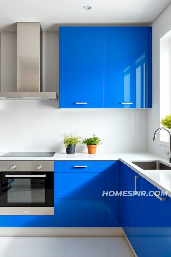 Vibrant Blue Highlights in Minimalist Kitchen Vibrant Blue Highlights in Minimalist Kitchen