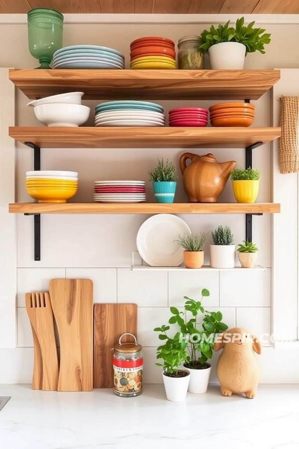 Vibrant Floating Shelves for Tiny Kitchen Vibrant Floating Shelves for Tiny Kitchen