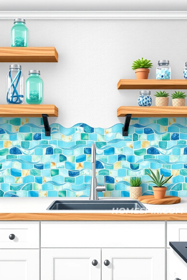 Vibrant Mosaic Tile Backsplash with Coastal Vibes Vibrant Mosaic Tile Backsplash with Coastal Vibes