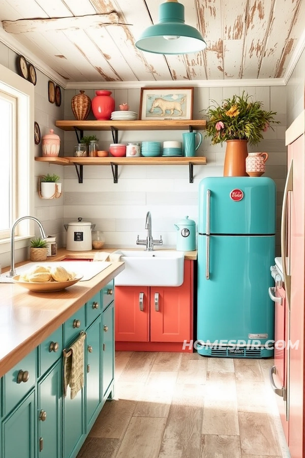 Vintage Beach Kitchen with Retro Appliances Vintage Beach Kitchen with Retro Appliances