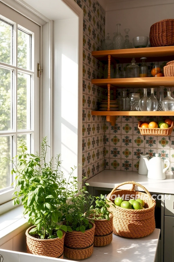 Vintage Display in Bohemian Kitchen Vintage Display in Bohemian Kitchen