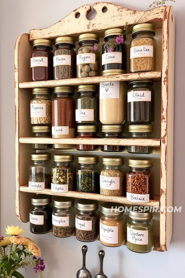 Wall Mounted Vintage Spice Rack Wall Mounted Vintage Spice Rack
