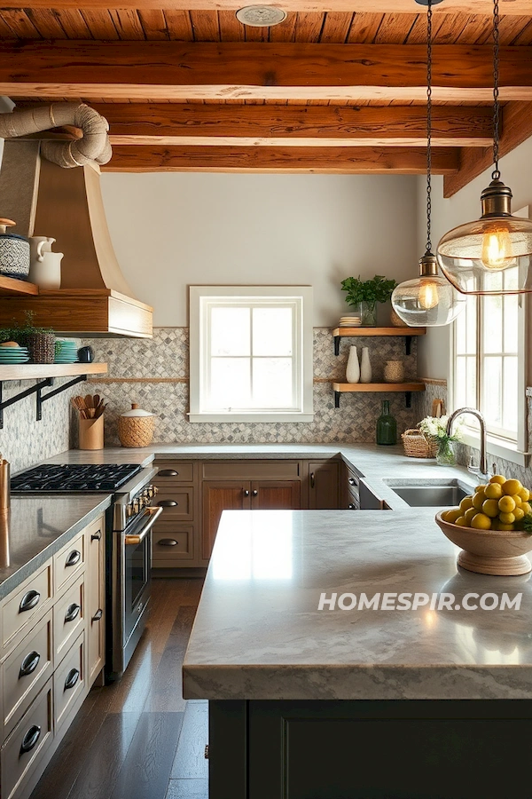 Warm Lighting Highlights Eclectic Kitchen Textures Warm Lighting Highlights Eclectic Kitchen Textures
