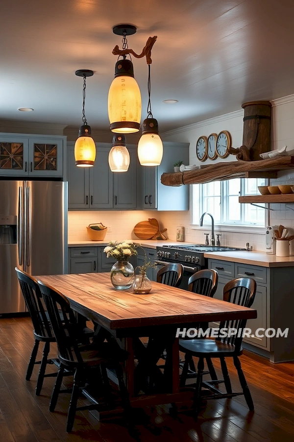 Warm Lighting with Nautical Touch in Surf Kitchen Warm Lighting with Nautical Touch in Surf Kitchen