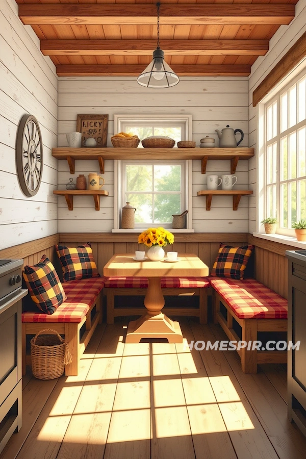 Warm Sunlit Farmhouse Breakfast Corner Warm Sunlit Farmhouse Breakfast Corner