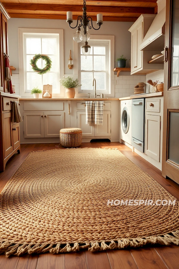 Warm Wooden Floors and Jute Rug Layering Warm Wooden Floors and Jute Rug Layering