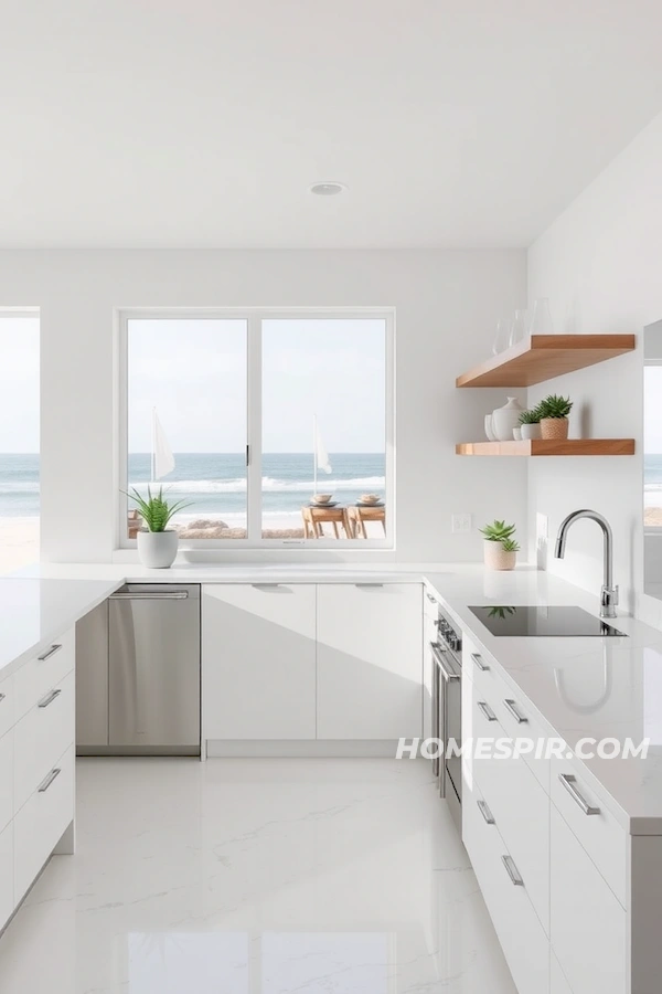 White Marble for Open Shelved Beachfront Allure White Marble for Open Shelved Beachfront Allure