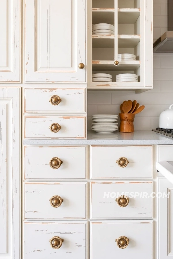 Whitewashed Cabinets with Nautical Rope Handles Whitewashed Cabinets with Nautical Rope Handles