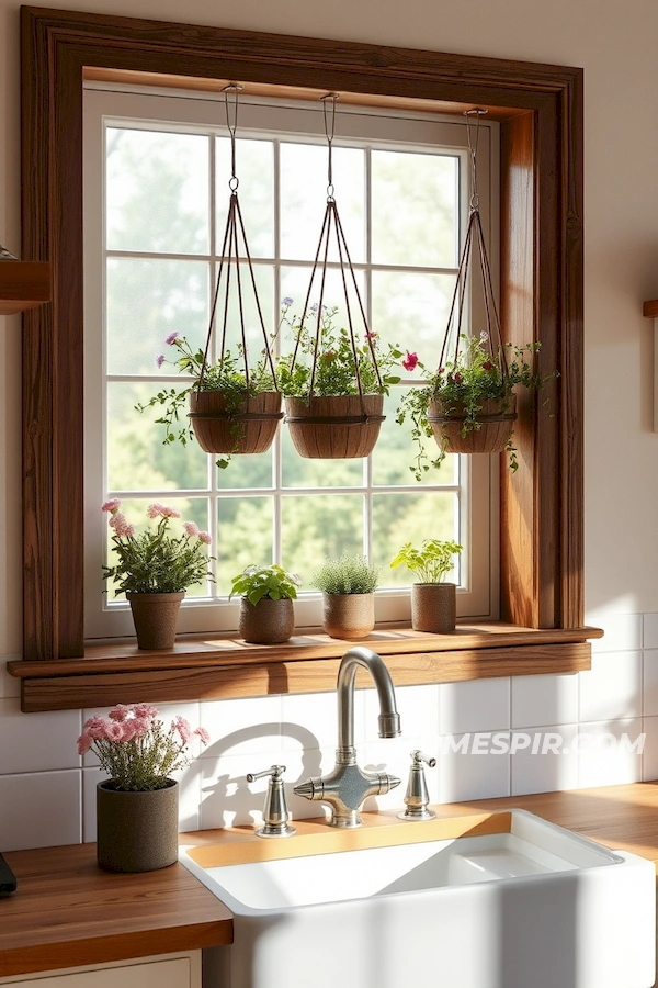 Wooden Planters Filled with Blooming Herbs Wooden Planters Filled with Blooming Herbs