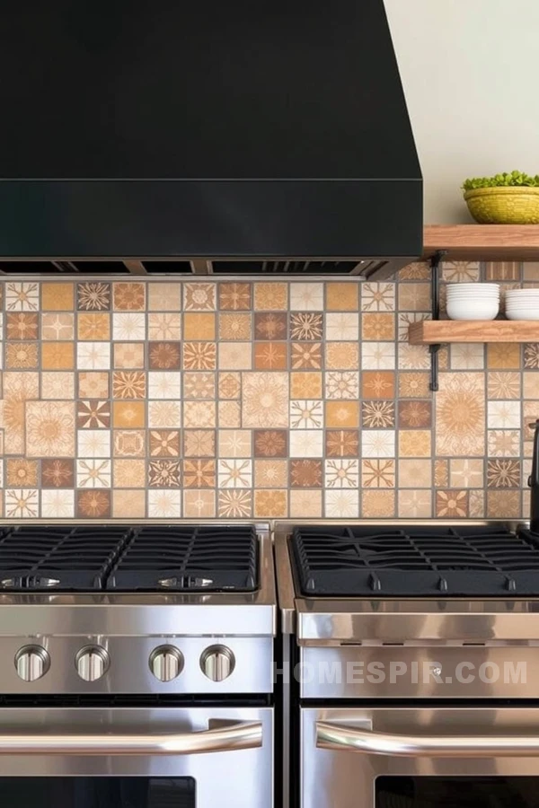 Artistic Backsplash with Artisan Tiles Artistic Backsplash with Artisan Tiles