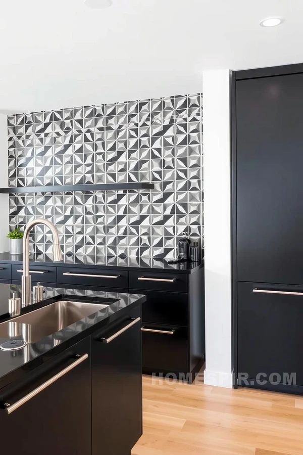 Artistic Black and White Kitchen Tiles Artistic Black and White Kitchen Tiles