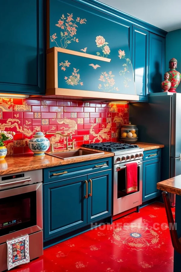 Bold Asian Palette with Red and Gold Accents Bold Asian Palette with Red and Gold Accents