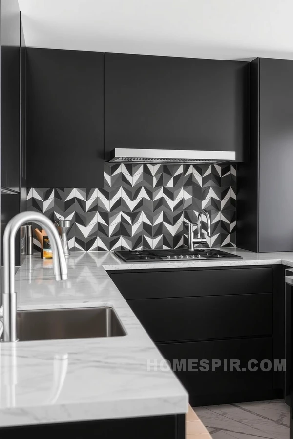 Bold Backsplash and Matte Cabinets Design Bold Backsplash and Matte Cabinets Design