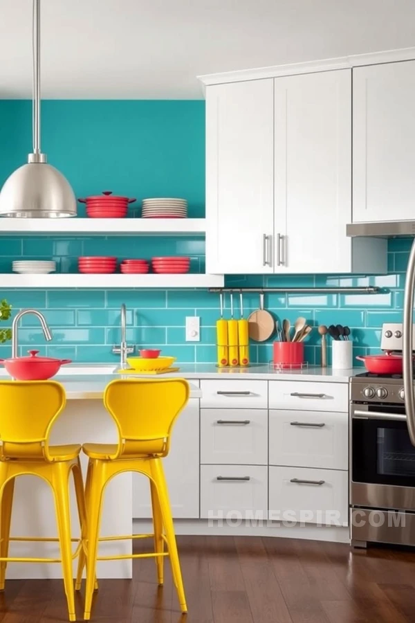 Bold Modern Kitchen with Colorful Energy Bold Modern Kitchen with Colorful Energy