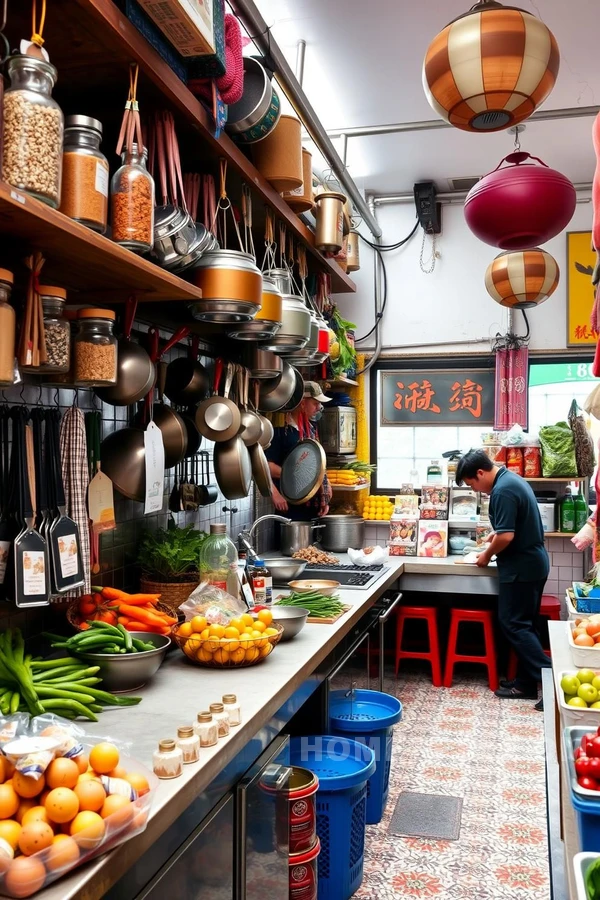 Bustling Spice Rack in Market Inspired Kitchen Bustling Spice Rack in Market Inspired Kitchen