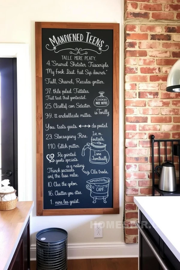 Chalkboard Wall Decor in Industrial Setting Chalkboard Wall Decor in Industrial Setting
