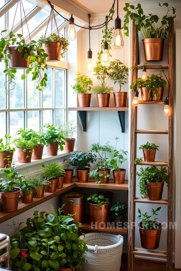 Charming Greenery in Industrial Farmhouse Nook Charming Greenery in Industrial Farmhouse Nook