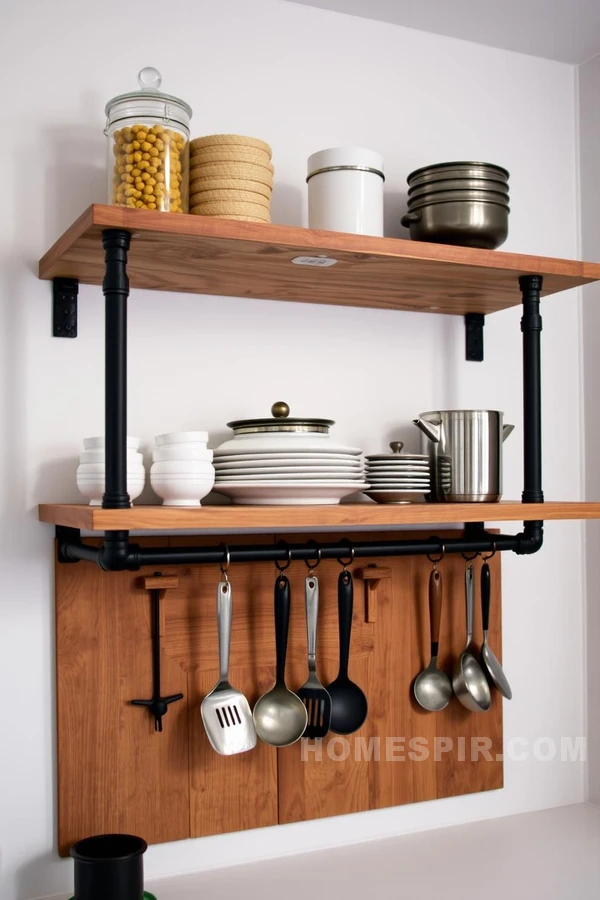 Chic Pipe Shelving in Kitchen Design Chic Pipe Shelving in Kitchen Design