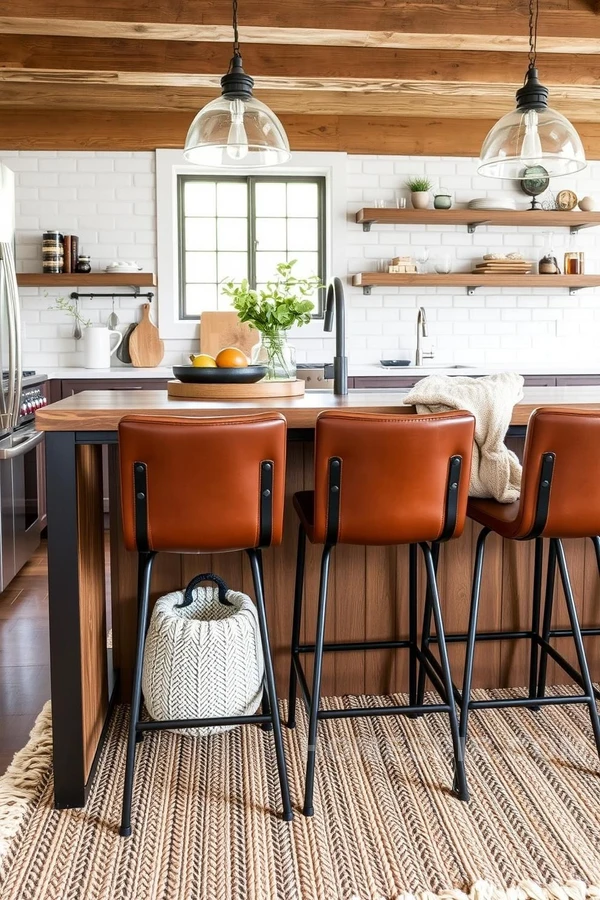 Contrasting Textiles in Kitchen Decor Contrasting Textiles in Kitchen Decor