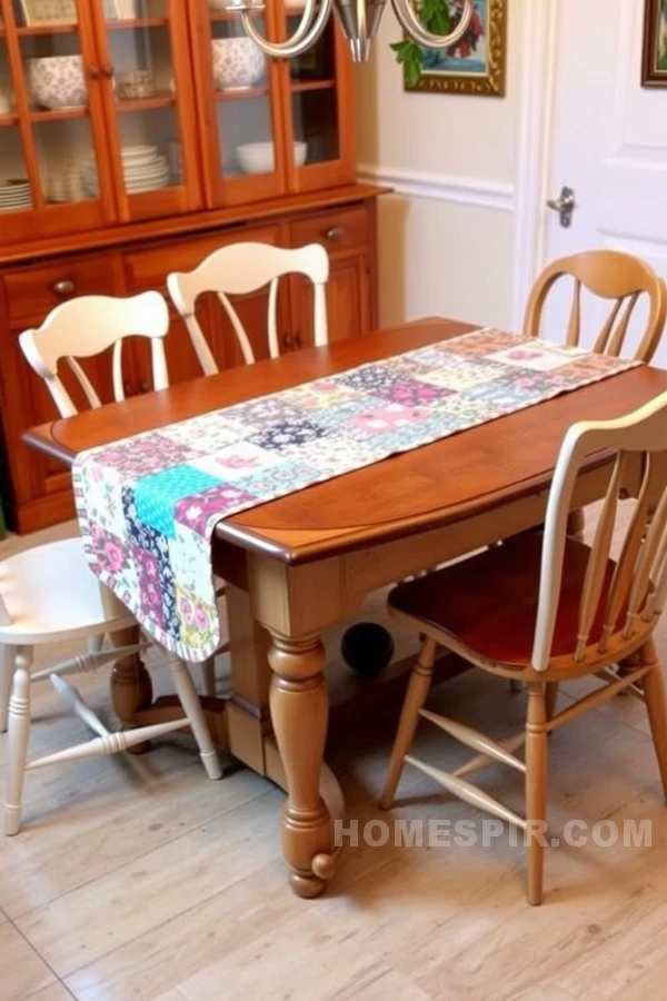 Cottage Dining Table with Eclectic Vintage Chairs Cottage Dining Table with Eclectic Vintage Chairs