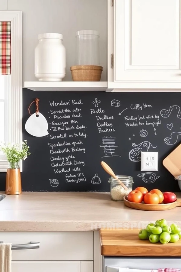 Creative Chalkboard Backsplash in Cottage Kitchens Creative Chalkboard Backsplash in Cottage Kitchens
