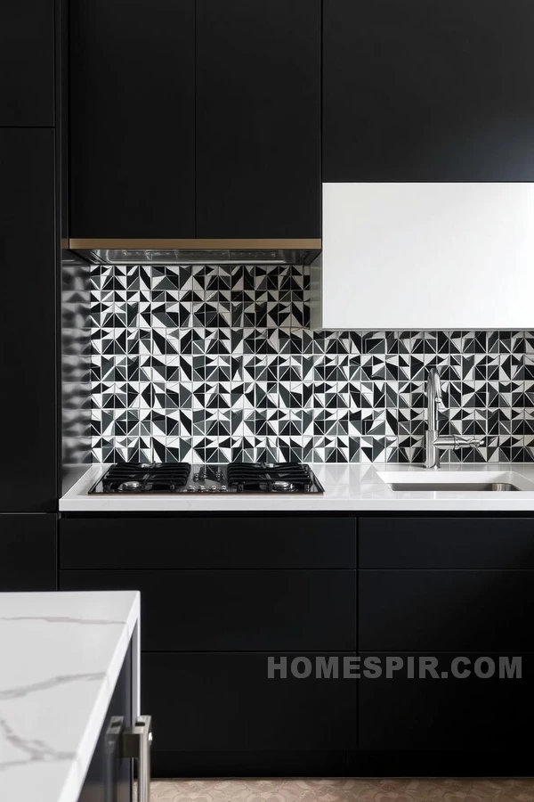 Geometric Tile Backsplash in Modern Kitchen Geometric Tile Backsplash in Modern Kitchen