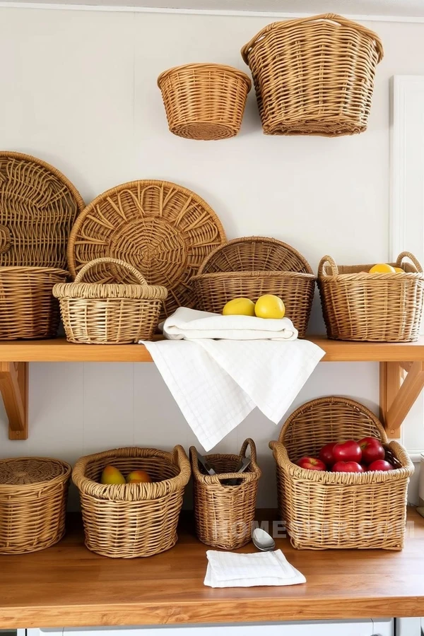 Handwoven Baskets Enhance Cottage Style Kitchen Storage Handwoven Baskets Enhance Cottage Style Kitchen Storage