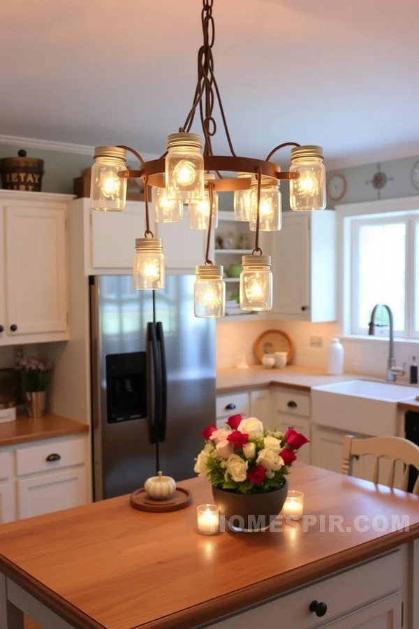 Innovative Lighting with Mason Jars in Cottage Kitchens Innovative Lighting with Mason Jars in Cottage Kitchens