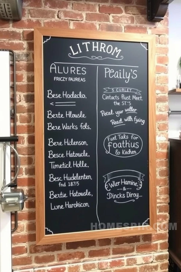 Interactive Vintage Chalkboard in Kitchen Interactive Vintage Chalkboard in Kitchen
