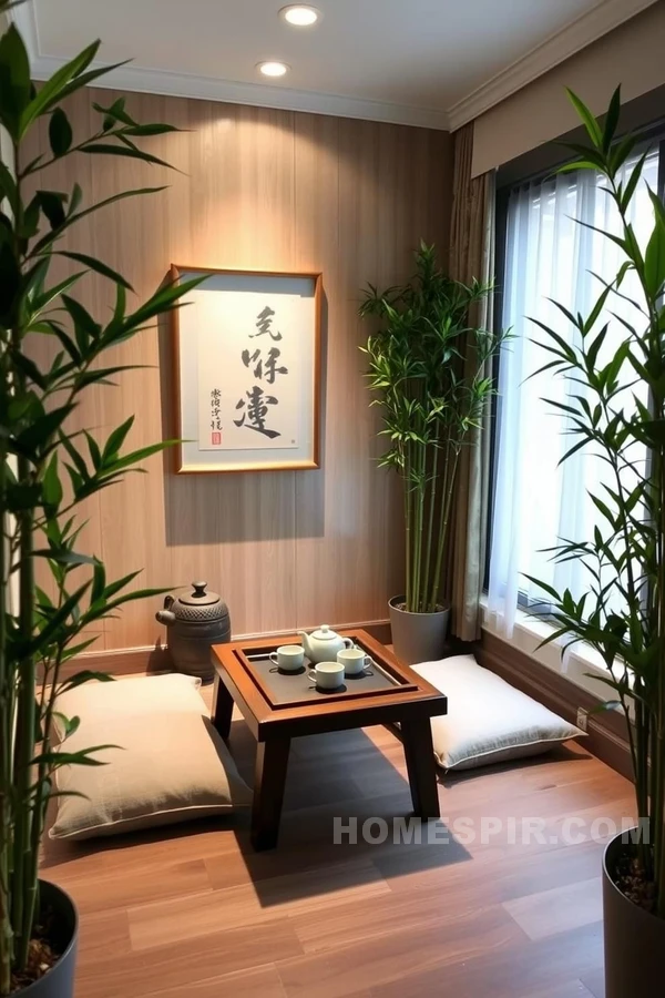 Intimate Tea Nook with Bamboo Ambiance Intimate Tea Nook with Bamboo Ambiance
