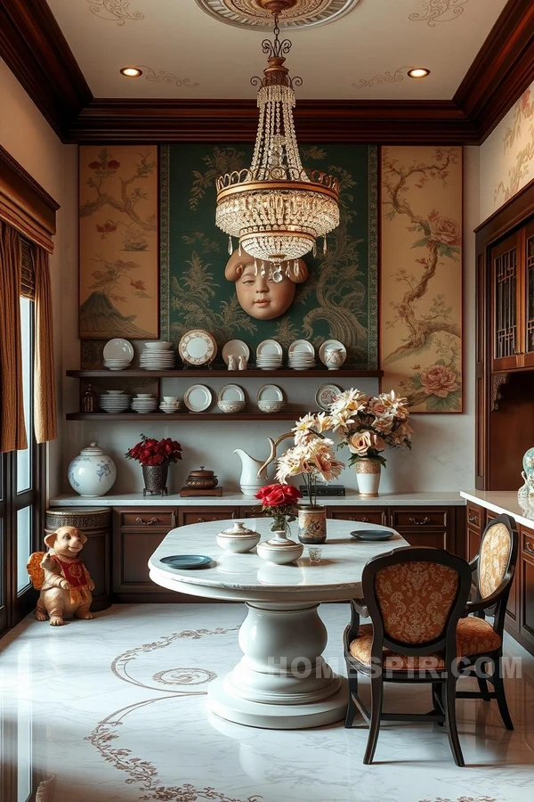 Intricate Woodwork in a Luxurious Asian Setting Intricate Woodwork in a Luxurious Asian Setting