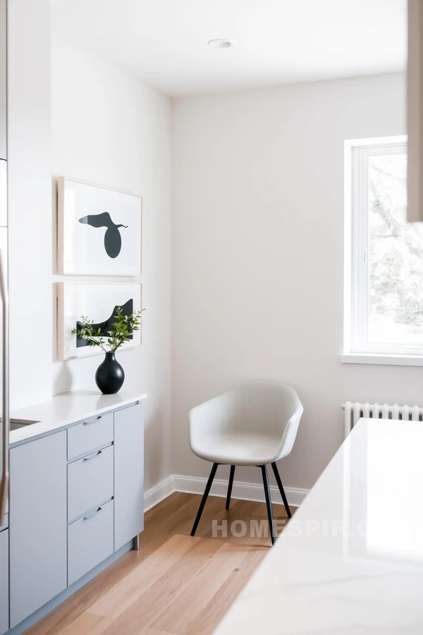 Minimalist Art Display in Modern Kitchen Corner Minimalist Art Display in Modern Kitchen Corner