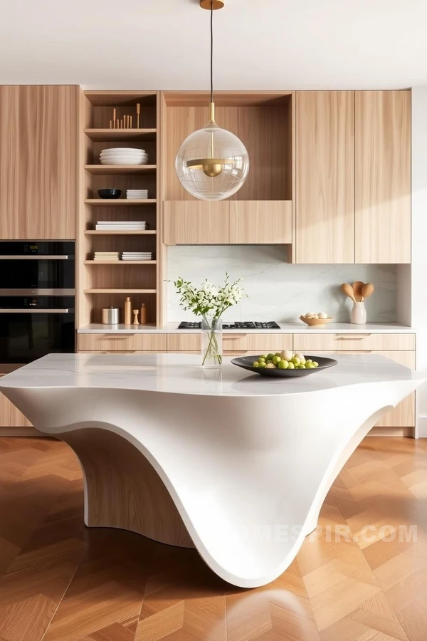Modern Kitchen with Sculptural Design Elements Modern Kitchen with Sculptural Design Elements