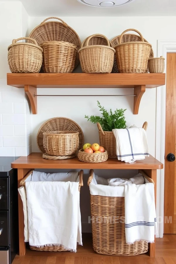 Oak Shelf Baskets Offer Stylish Cottage Storage Solution Oak Shelf Baskets Offer Stylish Cottage Storage Solution