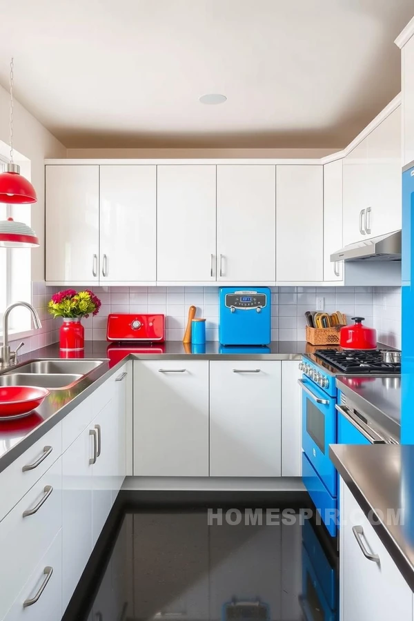 Playful Color Elements in Contemporary Kitchen Playful Color Elements in Contemporary Kitchen