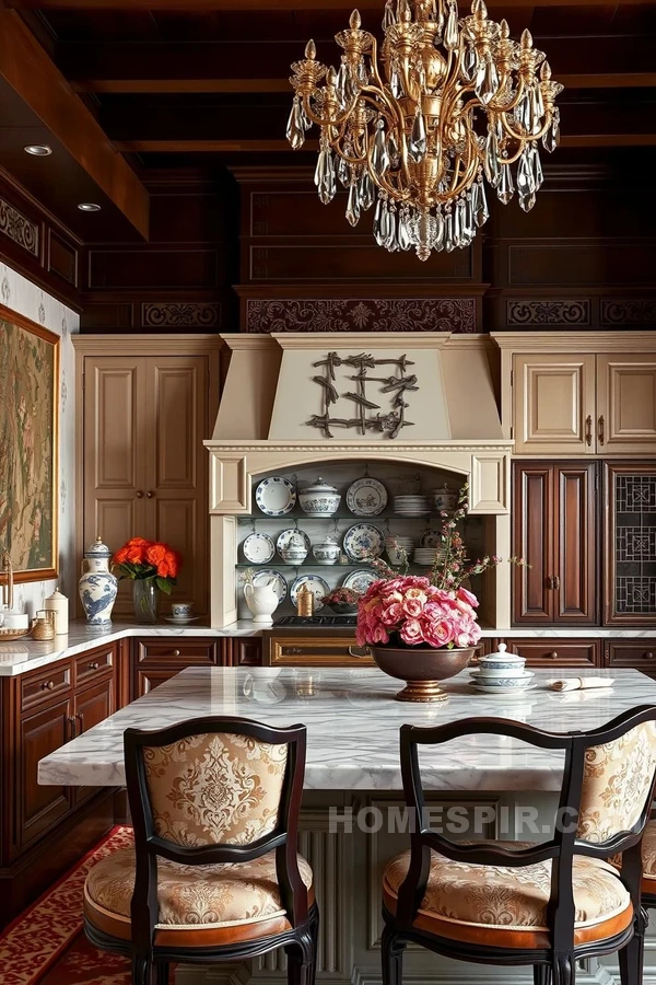 Porcelain Elegance in an Opulent Kitchen Porcelain Elegance in an Opulent Kitchen