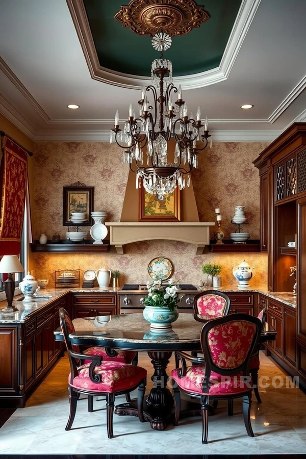 Rich Fabrics and Asian Inspired Chandelier Rich Fabrics and Asian Inspired Chandelier