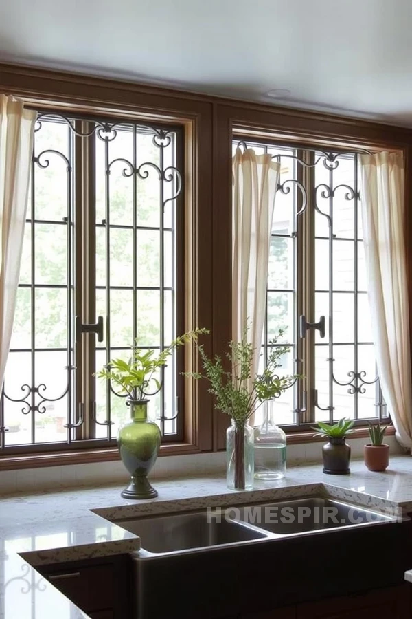 Rustic Grilles on Kitchen Windows Rustic Grilles on Kitchen Windows