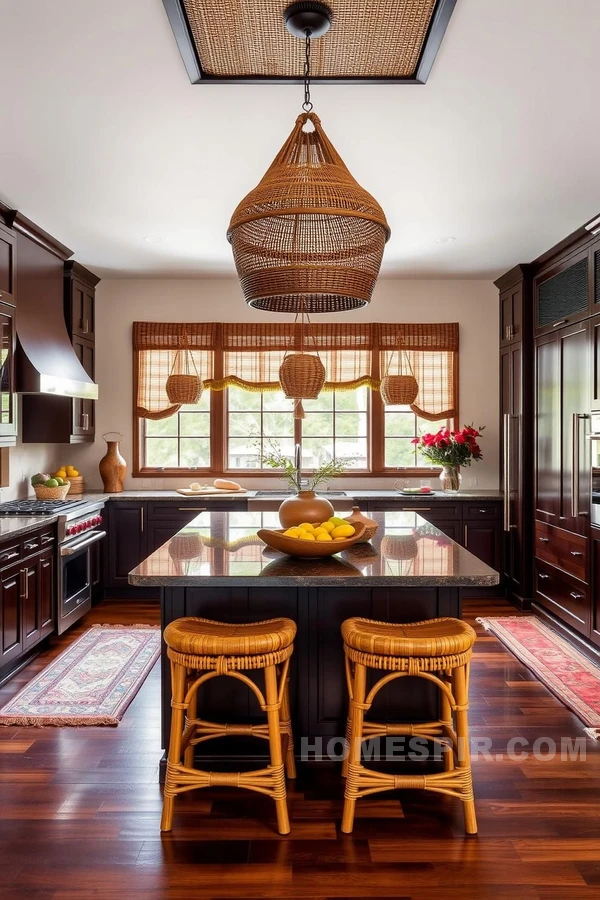Southeast Asian Kitchen with Dark Wood Elegance Southeast Asian Kitchen with Dark Wood Elegance
