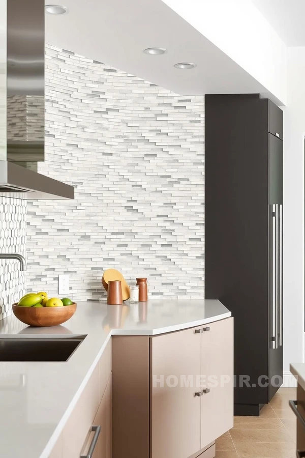 Textured Backsplash in Modern Kitchen Textured Backsplash in Modern Kitchen