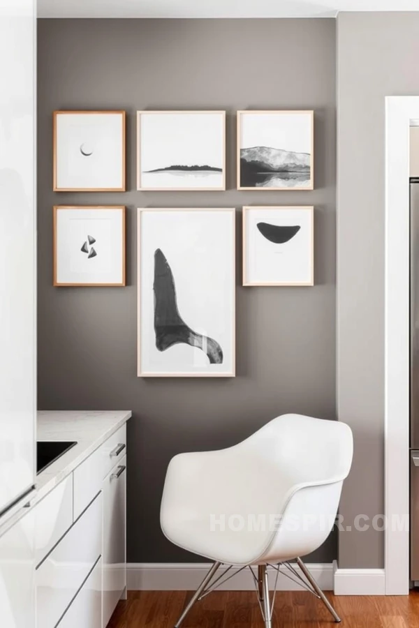 Tranquil Art Nook in Stylish Kitchen Setting Tranquil Art Nook in Stylish Kitchen Setting