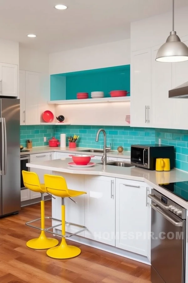 Vibrant Teal and Yellow Kitchen Accents Vibrant Teal and Yellow Kitchen Accents