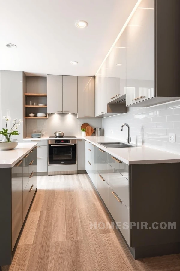 Warm Wood Accents in Modern Kitchen Warm Wood Accents in Modern Kitchen