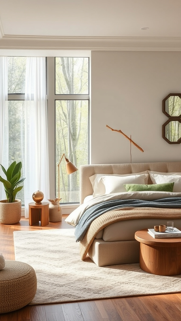 13. Whispering Woods: Chic Bedroom Deco