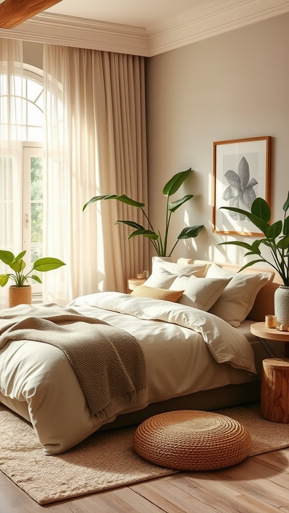 9. Organic Opulence: Stylish Sleep Spaces