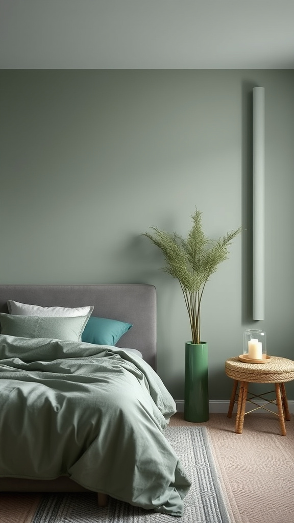 18. Peaceful Gray and Green Tones