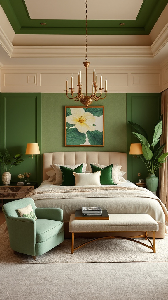 19. Luxurious Green and Beige Details